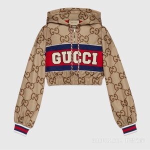 Gucci Tan and Red Logo Sweater